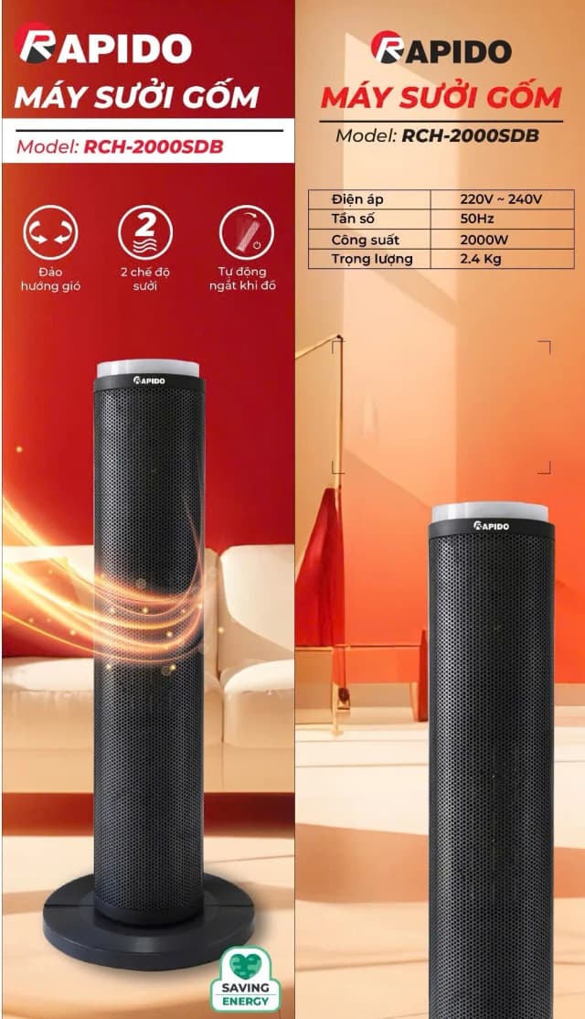 So sánh giá Quạt sưởi gốm Rapido RCH-2000SDW rẻ nhất? - Ảnh 17