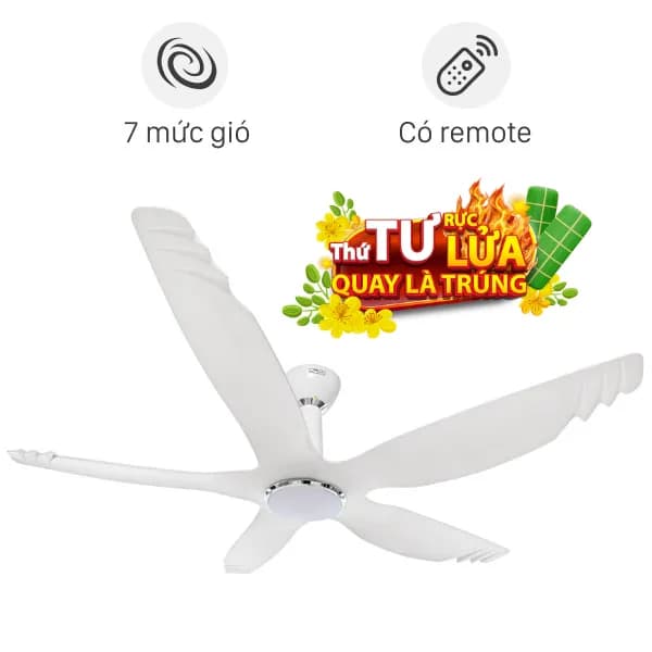 So sánh giá Quạt trần AC 5 cánh DC inverter ACF04D605 50W Trắng rẻ nhất? - Ảnh 2