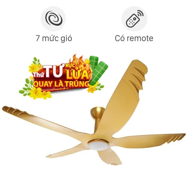 So sánh giá Quạt trần AC 5 cánh DC inverter ACF04D605 50W Vàng rẻ nhất? - Ảnh 3