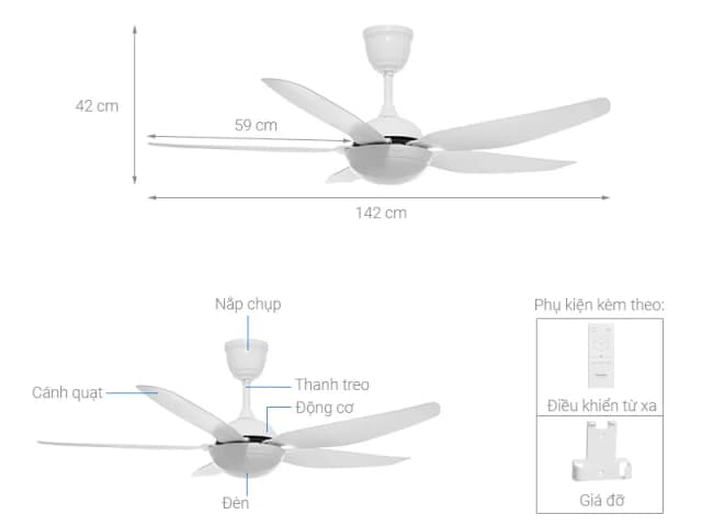 So sánh giá Quạt trần Kangaroo 5 cánh KG722DC 50W rẻ nhất? - Ảnh 7