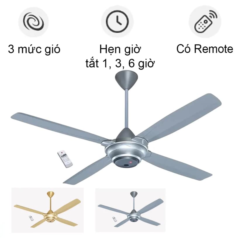 So sánh giá Quạt trần KDK 4 cánh M56XR(SIL) 59W - Tìm sản phẩm giá rẻ nhất - Ảnh 2