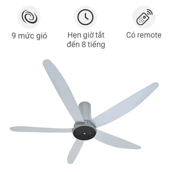Quạt trần KDK 5 cánh T60DW(GY) 37W - Ảnh 22