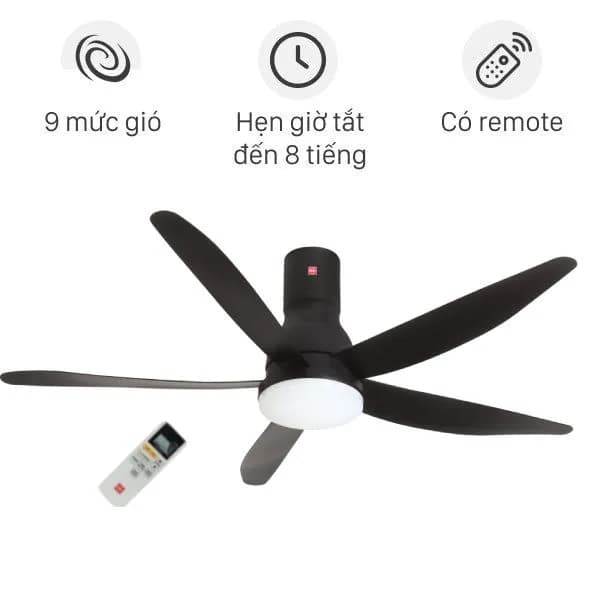 Quạt trần KDK 5 cánh U60FW(BK) 59W - Ảnh 7