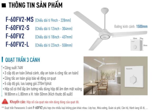 So sánh giá Quạt trần Panasonic 3 cánh F-60FV2-MS 74W rẻ nhất? - Ảnh 20