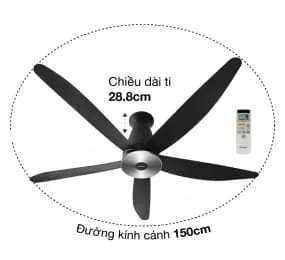 So sánh giá Quạt trần Panasonic 5 cánh F-60XDN 37W rẻ nhất? - Ảnh 6