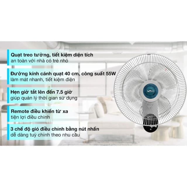 Top 1 so sánh giá Quạt treo tường AC 3 cánh AWF04A163 55W - Tìm sản phẩm giá rẻ nhất - Ảnh 3