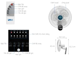 So sánh giá Quạt treo tường AC 3 cánh AWF04A163 55W - Tìm sản phẩm giá rẻ nhất - Ảnh 7