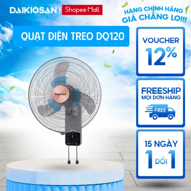 Top 1 so sánh giá Quạt treo tường Daikiosan 6 cánh DQ122 60W - Tìm sản phẩm giá rẻ nhất - Ảnh 16