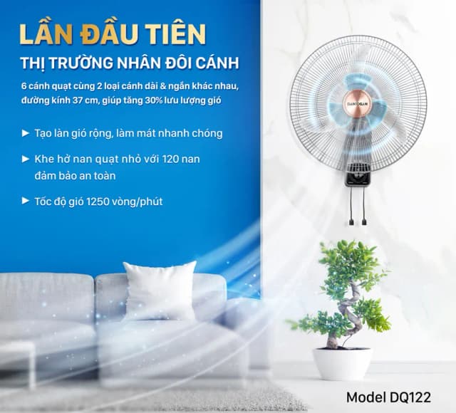 Top 1 so sánh giá Quạt treo tường Daikiosan 6 cánh DQ122 60W - Tìm sản phẩm giá rẻ nhất - Ảnh 7