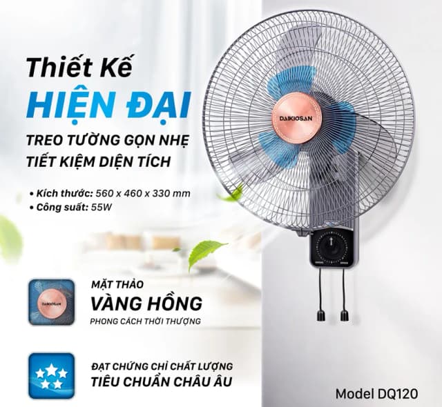 Top 1 so sánh giá Quạt treo tường Daikiosan 6 cánh DQ122 60W - Tìm sản phẩm giá rẻ nhất - Ảnh 9