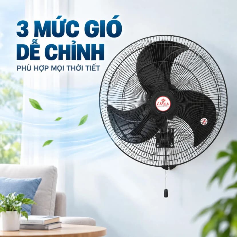 Quạt treo tường Lifan 3 cánh T-20CN(N) 130W - Giá rẻ nhất hôm nay - Ảnh 4