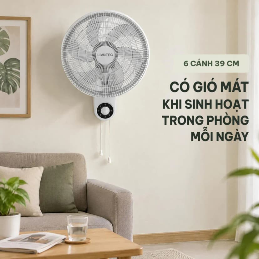 Quạt treo tường Livotec 6 cánh W-150 50W - Giá rẻ nhất hôm nay - Ảnh 3
