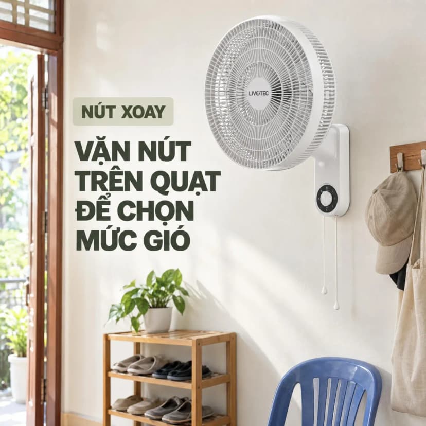 Quạt treo tường Livotec 6 cánh W-150 50W - Giá rẻ nhất hôm nay - Ảnh 4