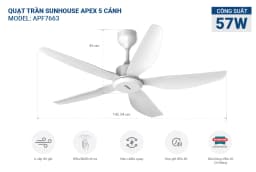 Quạt treo tường Sunhouse Apex 7 cánh APF7336W 57W - Giá rẻ nhất hôm nay - Ảnh 6