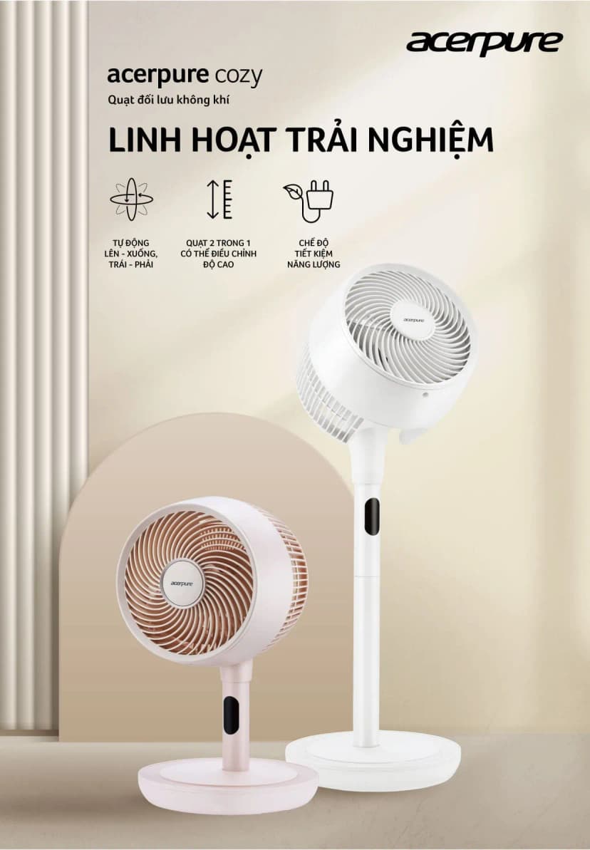 So sánh giá Quạt tuần hoàn Acerpure Cozy F2 3 cánh AF773-20P 33W - Tìm sản phẩm giá rẻ nhất - Ảnh 4