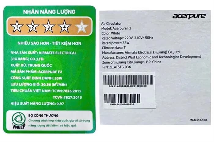 So sánh giá Quạt tuần hoàn Acerpure Cozy F2 3 cánh AF773-20P 33W - Tìm sản phẩm giá rẻ nhất - Ảnh 6