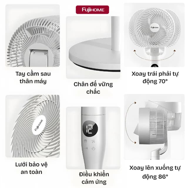 Top 1 so sánh giá Quạt tuần hoàn FUJIHOME 3 cánh CFR04-VOICE 40W - Xám - Tìm sản phẩm giá rẻ nhất - Ảnh 7