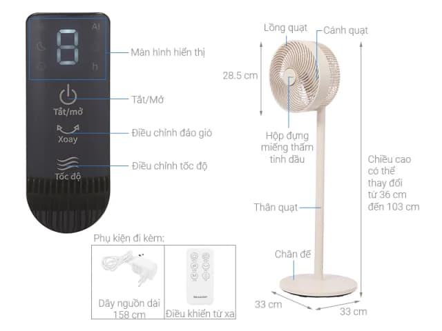 So sánh giá Quạt tuần hoàn Sharp 3 cánh PJ-CD603V-C 24W rẻ nhất? - Ảnh 16