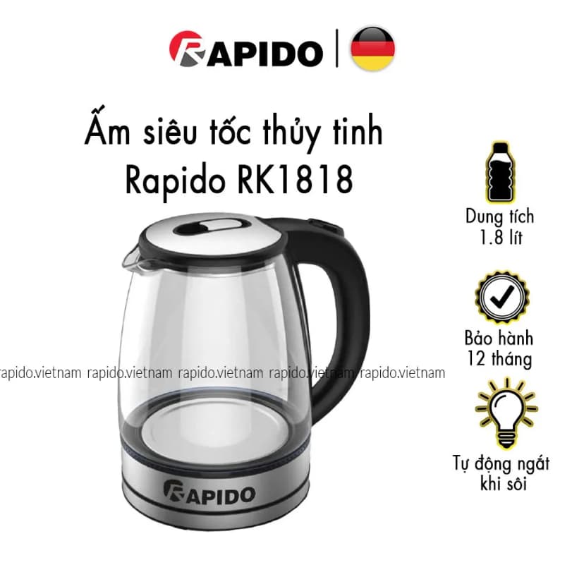Bình đun siêu tốc Rapido 1.8 lít RK1815-2S - Giá rẻ nhất hôm nay - Ảnh 22