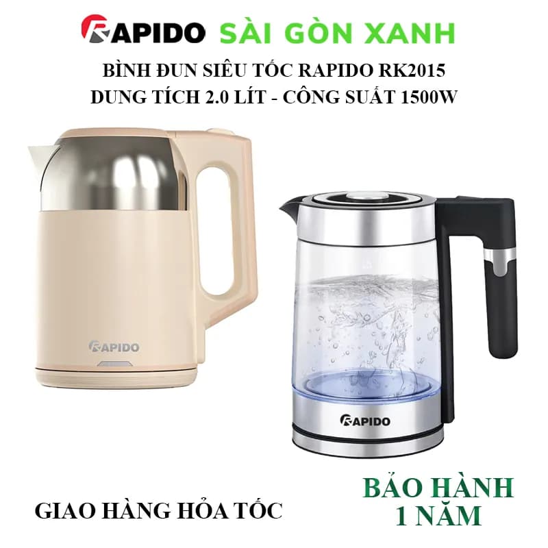 Bình đun siêu tốc Rapido 1.8 lít RK1815-2S - Giá rẻ nhất hôm nay - Ảnh 27