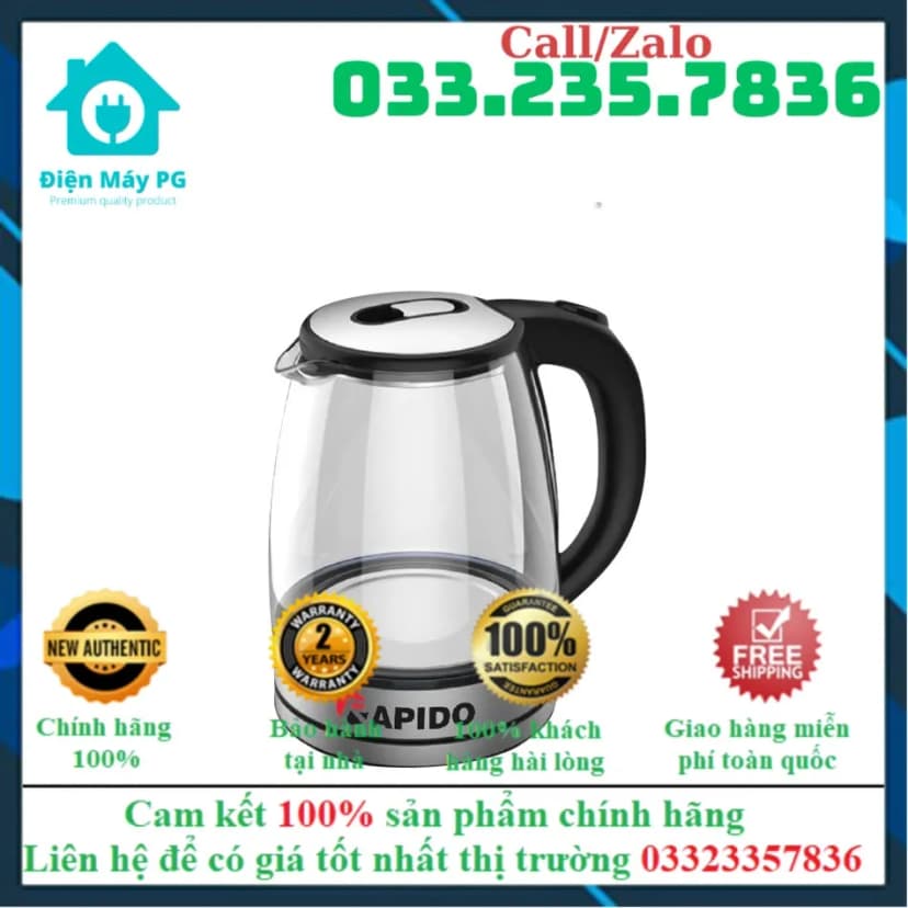 Bình đun siêu tốc Rapido 1.8 lít RK1815-2S - Giá rẻ nhất hôm nay - Ảnh 8