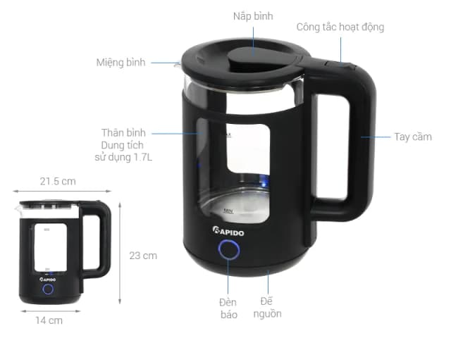 Top 1 so sánh giá Bình đun siêu tốc Rapido 1.8 lít RK1815-2S - Tìm sản phẩm giá rẻ nhất - Ảnh 78