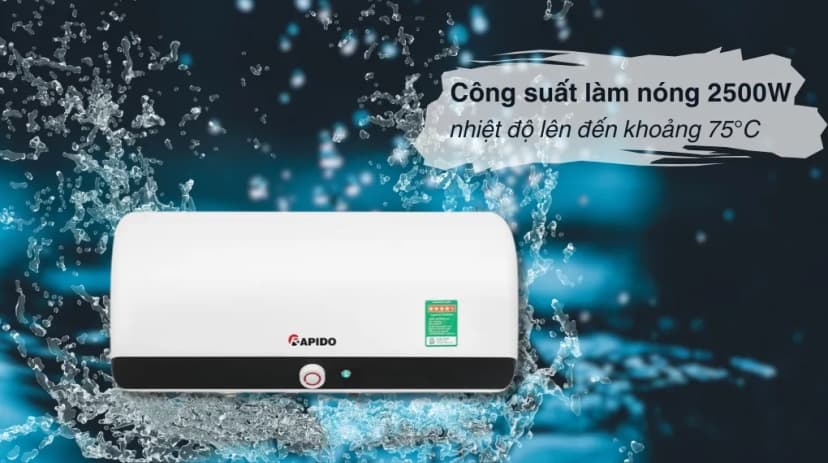 Máy nước nóng gián tiếp Rapido 20 lít 2500W HE 20L - Giá rẻ nhất hôm nay - Ảnh 5