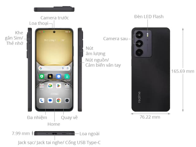 Điện thoại realme C75 8GB/128GB - 16