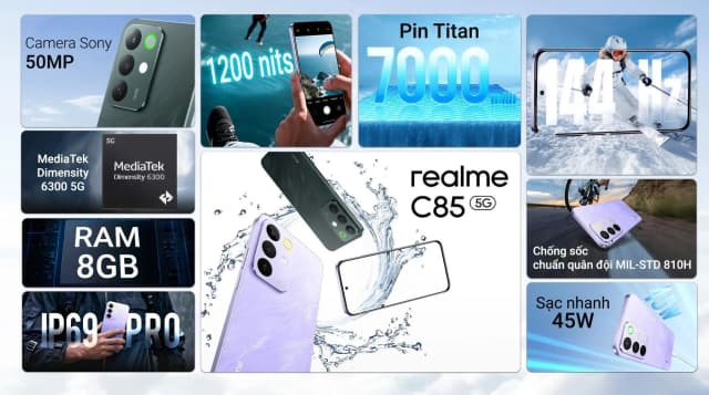 So sánh giá Điện thoại realme C85 5G 8GB/128GB rẻ nhất? - Ảnh 11