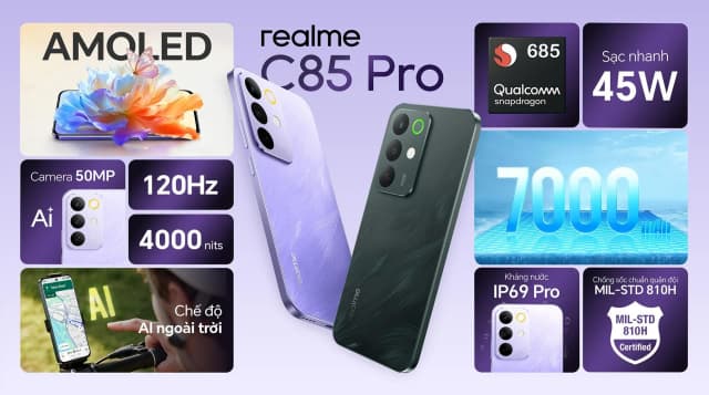 So sánh giá Điện thoại realme C85 8GB/128GB rẻ nhất? - Ảnh 9