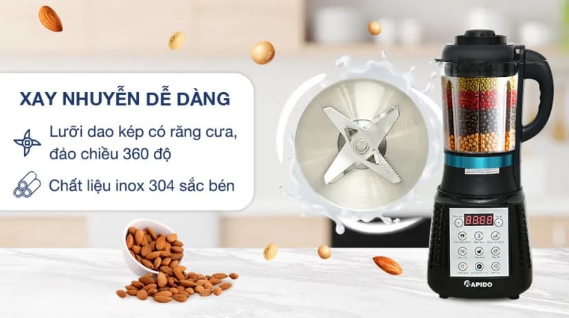 So sánh giá Máy làm sữa hạt đa năng Rapido RHB-1800D - Tìm sản phẩm giá rẻ nhất - Ảnh 5