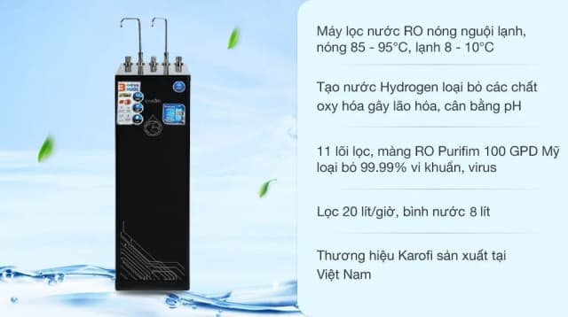 So sánh giá Máy lọc nước RO nóng nguội lạnh Hydrogen Karofi KAD-D66 11 lõi rẻ nhất? - Ảnh 2