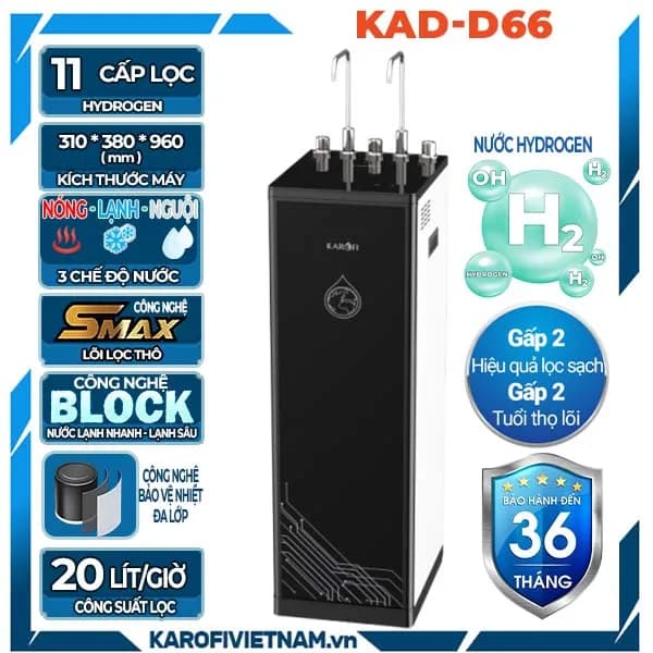 So sánh giá Máy lọc nước RO nóng nguội lạnh Hydrogen Karofi KAD-D66 11 lõi rẻ nhất? - Ảnh 6