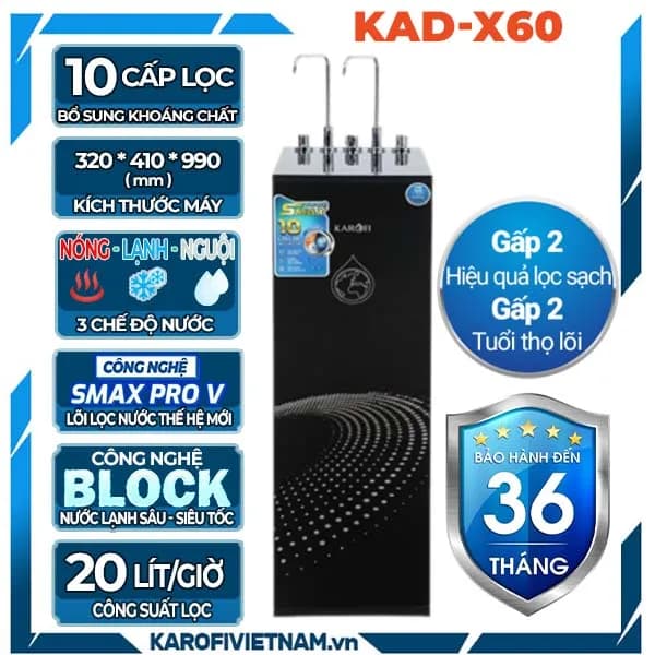 So sánh giá Máy lọc nước RO nóng nguội lạnh Karofi KAD-X60 10 lõi rẻ nhất? - Ảnh 8