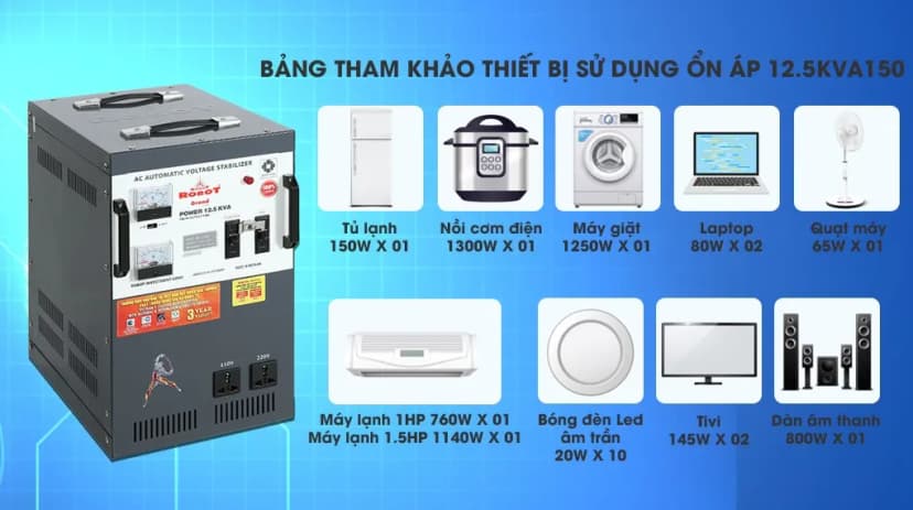 Ổn áp Robot 1 pha 12.5KVA 150 - Giá rẻ nhất hôm nay - Ảnh 2