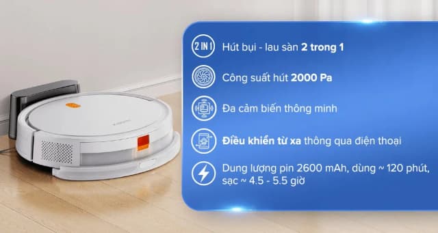 So sánh giá Robot hút bụi lau nhà Xiaomi Vacuum E5 - Trắng rẻ nhất? - Ảnh 3