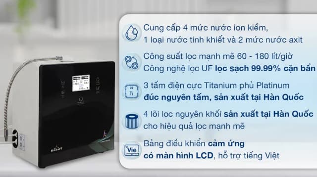 Top 1 so sánh giá Máy lọc nước điện giải ion kiềm ROBOT IonPrince 37X 3 tấm điện cực - Tìm sản phẩm giá rẻ nhất - Ảnh 15