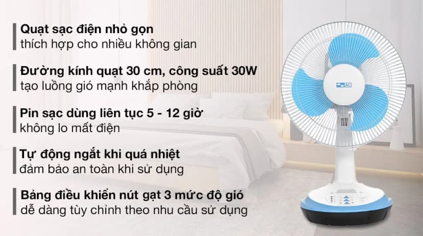 So sánh giá Quạt sạc điện AC 3 cánh ARF03D123 30W - Tìm sản phẩm giá rẻ nhất - Ảnh 3