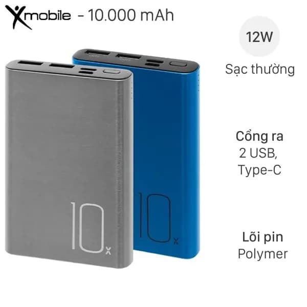 Pin sạc dự phòng Polymer 10.000 mAh Type C 12W Xmobile PJ JP190ST - Ảnh 5