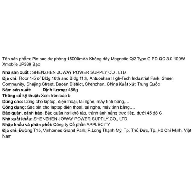 So sánh giá Pin sạc dự phòng 15000mAh Không dây Magnetic Qi2 Type C PD QC 3.0 100W Xmobile JP339 rẻ nhất? - Ảnh 18