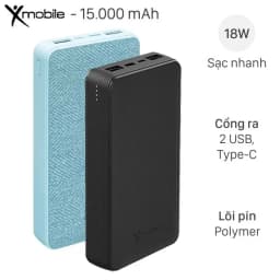 Pin sạc dự phòng Polymer 15.000 mAh Type C PD QC3.0 18W Xmobile PowerBox P72D - Giá rẻ nhất hôm nay - Ảnh 1