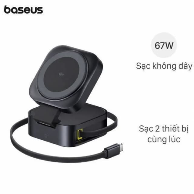 Đế sạc nhanh không dây 2 in 1 67W Magnetic Baseus PicoGo BSW-540 kèm Cáp Type C - Type C - Ảnh 13