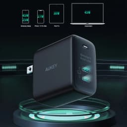 Sạc nhanh 2 cổng Type-C PD 45W Aukey PA-B4T Omnia - Đen - Giá rẻ nhất hôm nay - Ảnh 2