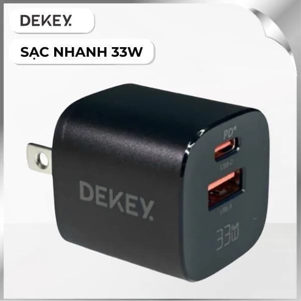 Sạc nhanh 2 cổng USB Type-C PD 33W Dekey Power Pioneer A2388 - Đen - Ảnh 11
