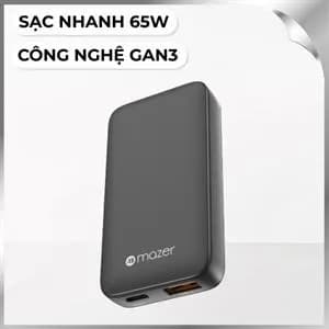 Sạc nhanh 2 cổng USB Type-C PD GaN 65W Mazer M-G65SLIM-BK - Ảnh 2