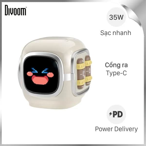 Sạc nhanh Type C QC4.0 GaN 35W Divoom Dipow-35 White - Ảnh 11