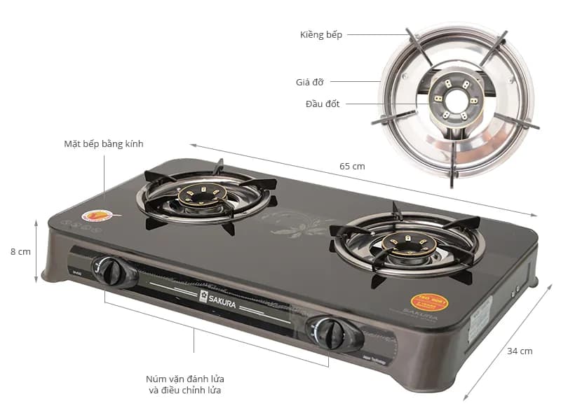 So sánh giá Bếp ga đôi Sakura SA-650G - Tìm sản phẩm giá rẻ nhất - Ảnh 3