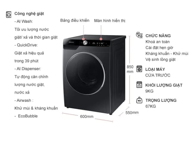 So sánh giá Máy giặt Samsung AI Inverter 9kg WW90TP44DSB/SV rẻ nhất? - Ảnh 16