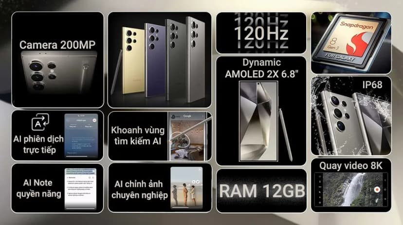 So sánh giá Điện thoại Samsung Galaxy S24 Ultra 5G 12GB/256GB - Tìm sản phẩm giá rẻ nhất - Ảnh 13