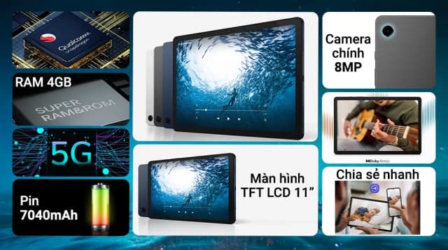 Máy tính bảng Samsung Galaxy Tab A9+ 5G 4GB/64GB - Ảnh 6